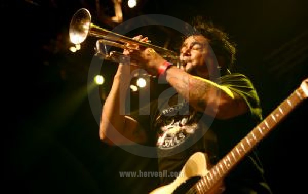 El Hefe (Aaron Abeyta) playing trumpet 